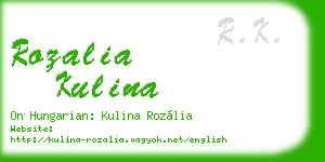 rozalia kulina business card